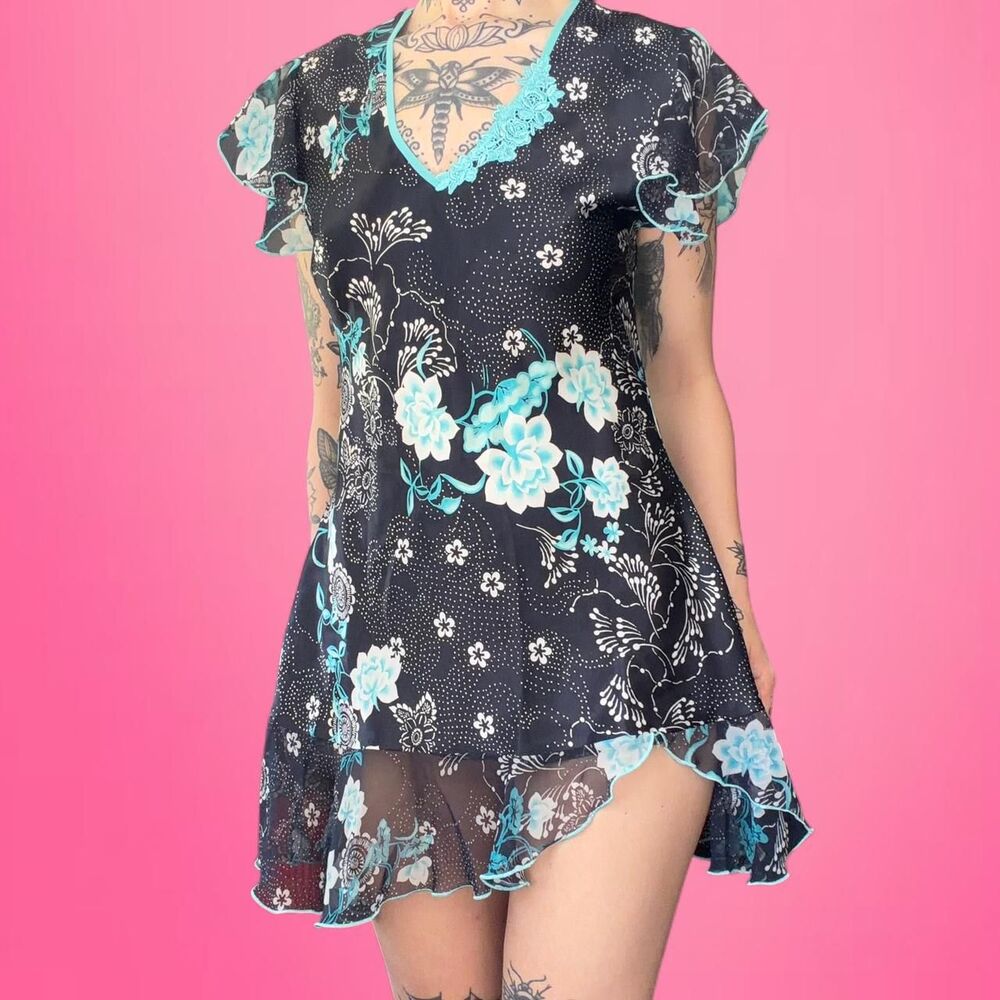 vintage 90s y2k ruffle fairy nightgown